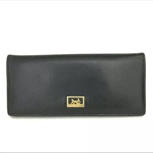 CELINE Horse carriage Long Wallet Black Accessory Vintage Old celine h2xcx6